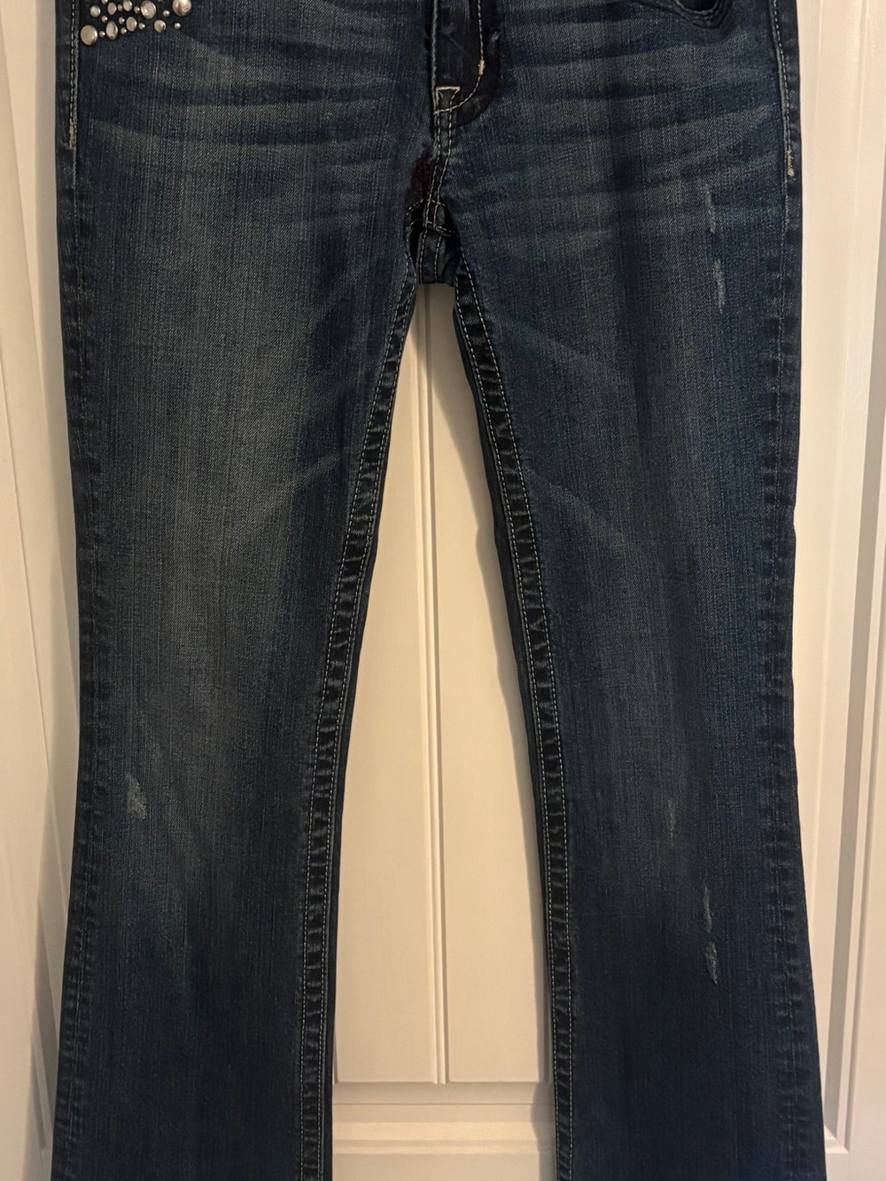 Miss Me Blue High-Rise Embroidered Waist Jeans
